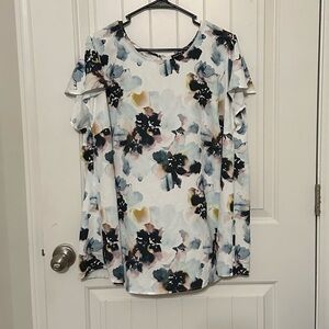 Torrid Abstract Floral Flutter Sleeve Blouse